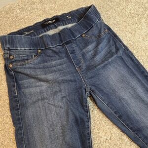 Liverpool Womens Dark Wash Mid Rise Pull‎ On Elastic Denim Legging Jeans 8/29